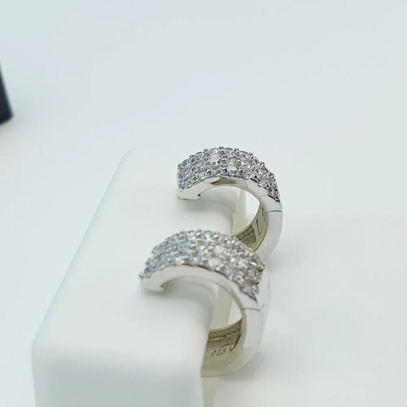 "925 Sterling Silver Cubic Zirconia Earrings, UU1P6A6162 - Picture 3 of 10